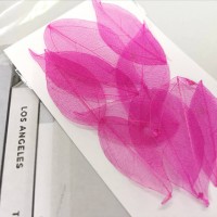 網葉-金剛葉-桃紅色-押花材料