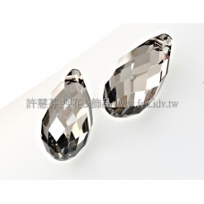 6010施華洛水滴形001SATIN-11*5.5mm銀彩岩灰-2個