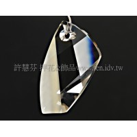 6620施華洛天使翼灰鑽色墜飾32*16mm-1個