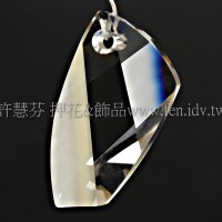 6620施華洛天使翼灰鑽色墜飾32*16mm-1個