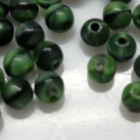 捷克圓形珠4mm祖母綠-黑混合色-50個