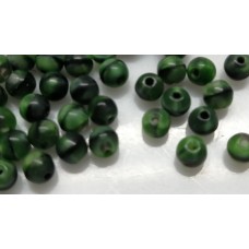捷克圓形珠4mm祖母綠-黑混合色-50個