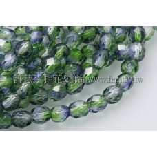 捷克棗形珠4mm藍-綠雙色混和-50個
