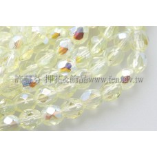 捷克棗形珠4mm不透明亮彩黃水仙色AB-50個