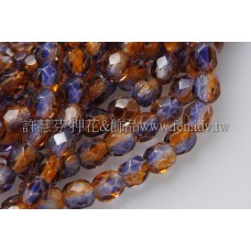 捷克棗形珠4mm紫葡萄-黃玉雙色混和-50個