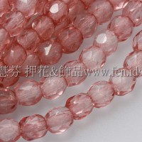 捷克棗形珠4mm牛奶玫瑰色-50個