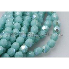 捷克棗形珠4mm不透明亮彩牛奶粉紅色AB-50個