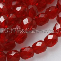 捷克棗形珠4mm紅寶石色-50個