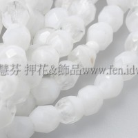 捷克棗形珠4mm水晶-白色混和-50個