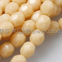 捷克棗形珠4mm不透明米黃色-50個