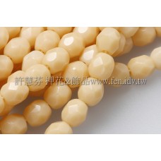 捷克棗形珠4mm不透明米黃色-50個