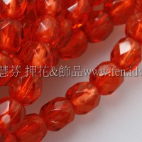 捷克棗形珠4mm覆盆子紅色-50個