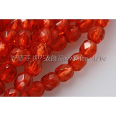 捷克棗形珠4mm覆盆子紅色-50個