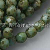 捷克棗形珠4mm綠松玉色-50個