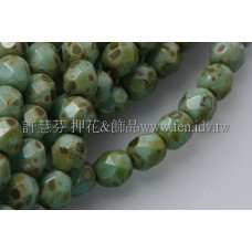 捷克棗形珠4mm綠松玉色-50個