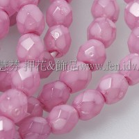 捷克棗形珠4mm紫粉紅蛋白-50個