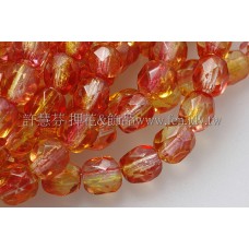 捷克棗形珠4mm菊-檸檬黃雙色混和-50個