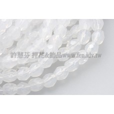 捷克棗形珠3mm牛奶白色-50個