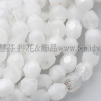 捷克棗形珠3mm水晶-白色混和-50個