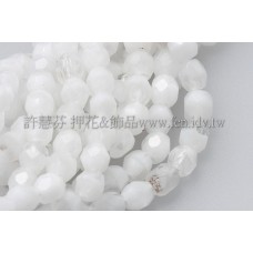 捷克棗形珠3mm水晶-白色混和-50個