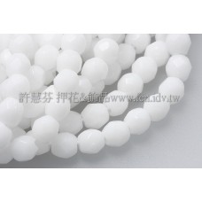 捷克棗形珠3mm不透明白色-50個