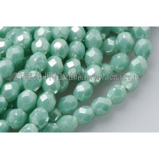 捷克棗形珠3mm-閃亮亮彩綠松玉色-50個