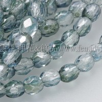 捷克棗形珠3mm亮彩黃色藍-綠-50個