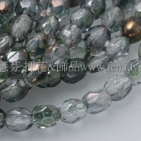 捷克棗形珠3mm水晶-綠色混和-50個