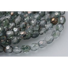 捷克棗形珠3mm水晶-綠色混和-50個