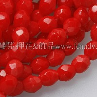 捷克棗形珠3mm不透明紅色-50個