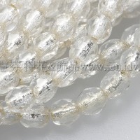 捷克棗形珠3mm-閃亮水晶灌銀色-50個