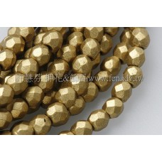 捷克棗形珠3mm-閃亮金屬金水仙色-50個