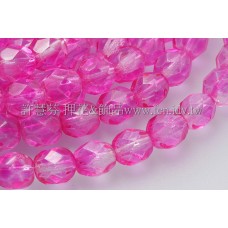 捷克棗形珠6mm熱情桃紅色-20個