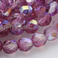 捷克棗形珠6mm紫羅蘭AB色-20個