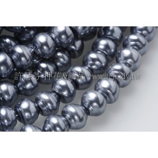 6*7mm捷克水晶珍珠-螺旋圓_鐵灰藍色