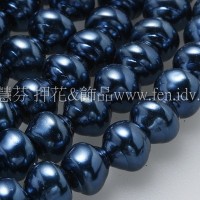 6*7mm捷克水晶珍珠-螺旋圓_皇家藍色