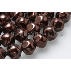 10mm捷克水晶珍珠-扭轉圓_巧克力色