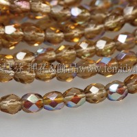 捷克棗形珠3mm閃亮金菊色-50個