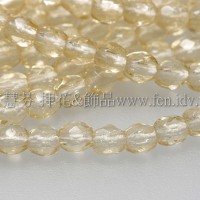 捷克棗形珠3mm淡黃玉色-50個