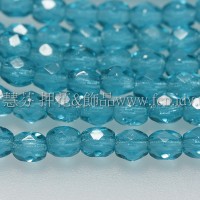 捷克棗形珠3mm水鴨藍綠色-50個