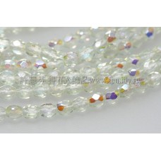 捷克棗形珠3mm閃亮淡翠橄欖綠-50個