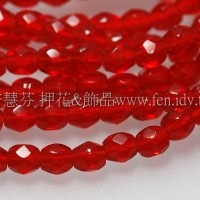 捷克棗形珠3mm泰國紅寶石紅-50個