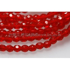 捷克棗形珠3mm泰國紅寶石紅-50個