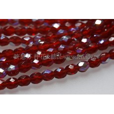 捷克棗形珠3mm閃亮酒紅色-50個