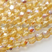 捷克棗形珠3mm閃亮琥珀色-50個