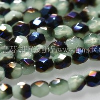 捷克棗形珠3mm閃亮鳶尾花藍-50個