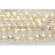 捷克棗形珠3mm閃亮淡黃玉色-50個