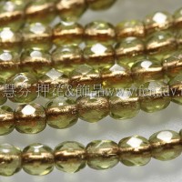 捷克棗形珠3mm銅線橄欖綠-50個