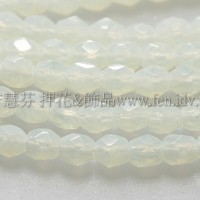 捷克棗形珠3mm柔白黃水仙色-50個