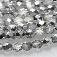捷克棗形珠3mm閃亮銀色-50個